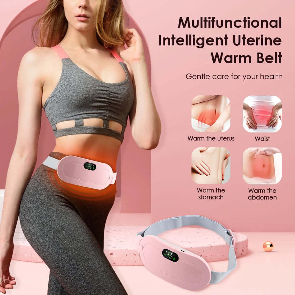 Electric Period Cramp Massager Vibrating Heating Pad Belt