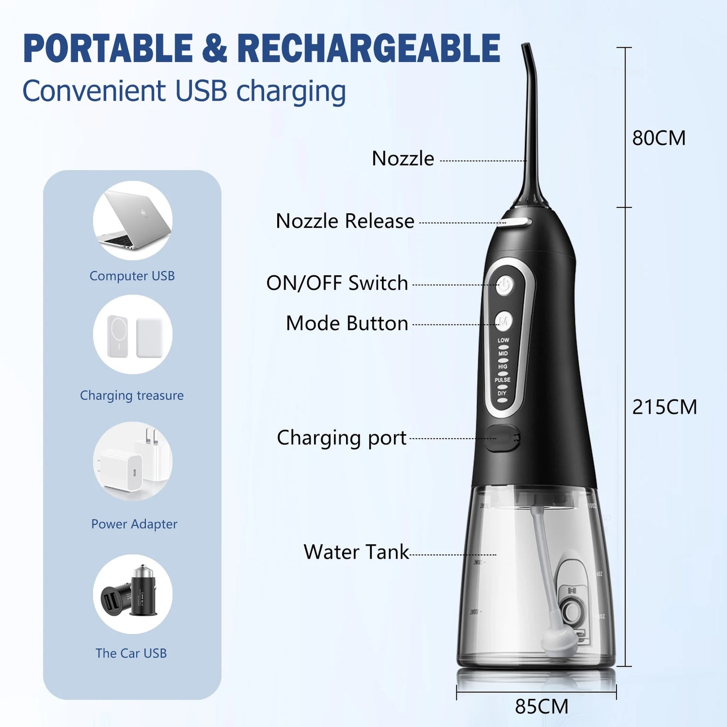 USB Rechargeable Water Flosser For Oral Care